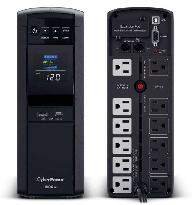 Buy Cyberpower PFC 8 Outlet 1500VA 1050W SineWave UPS System Refurbished - $494.95 Cyberpower PFC 8 Outlet 1500VA 1050W SineWave UPS System Refurbished - refurbished available on PCLiquidations