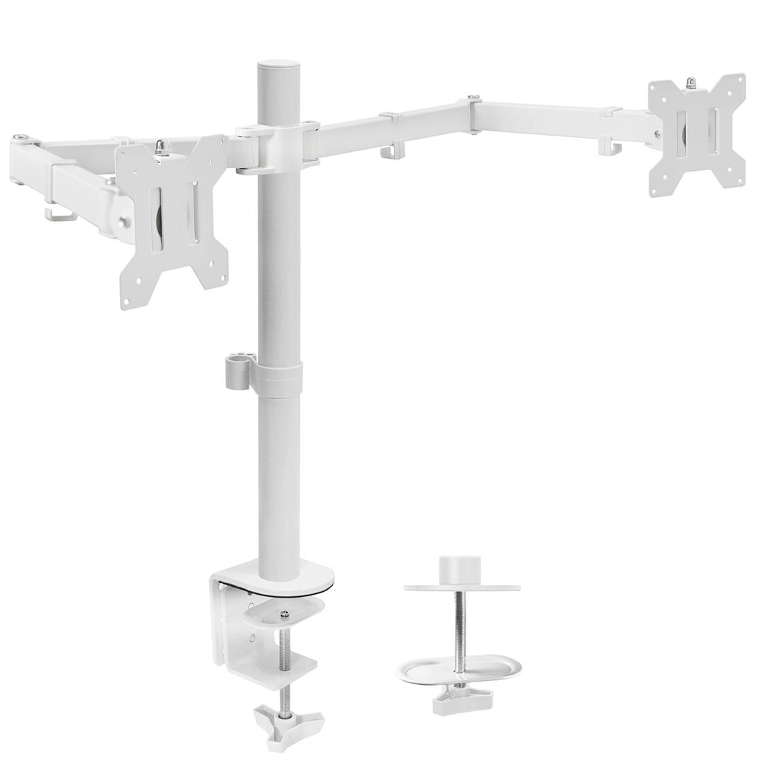 VIVO Dual Monitor Desk Mount Adjustable Stand - White Refurbished -  refurbished available on PCLiquidations