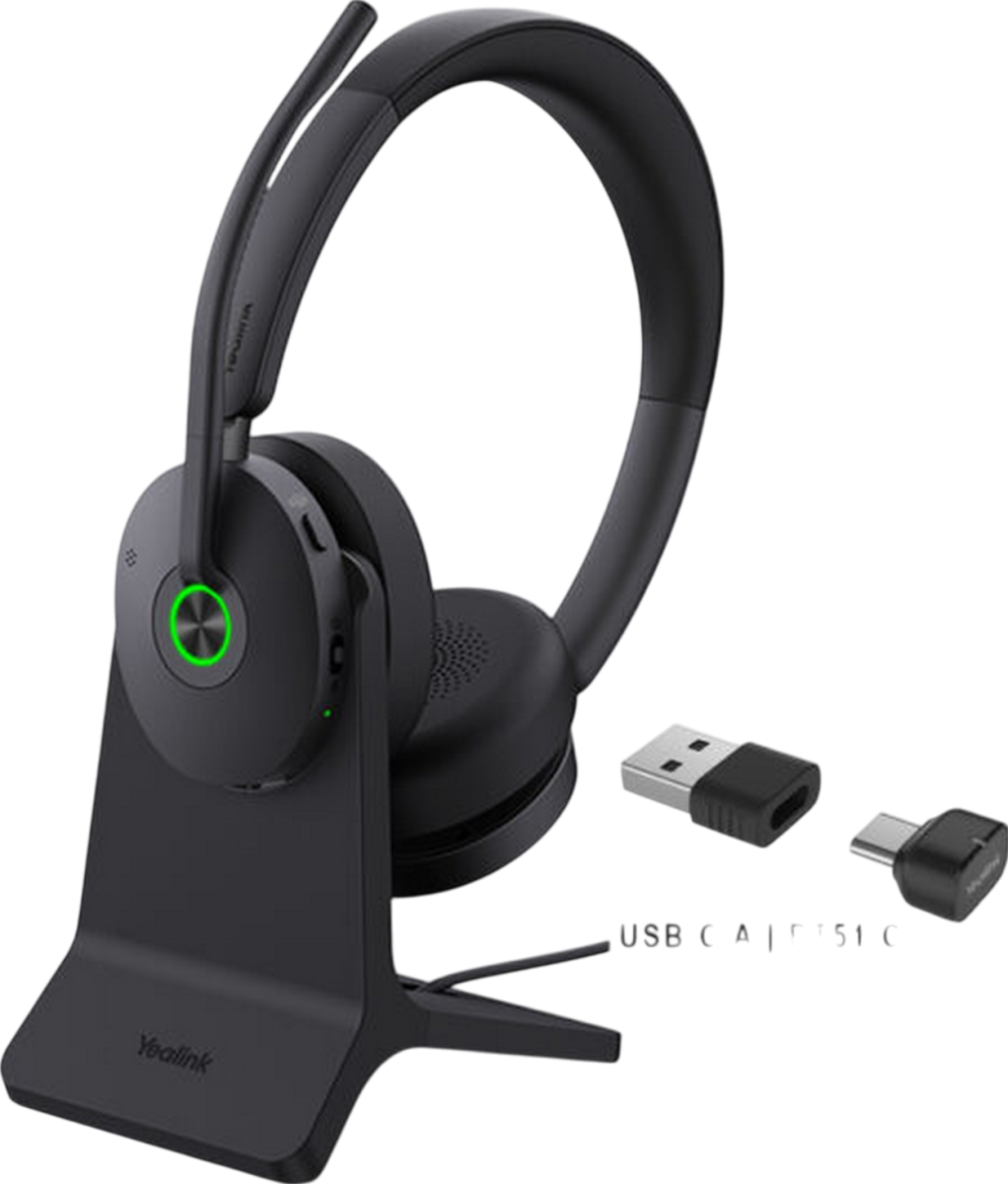 Yealink BH74 Teams with Charging Stand Bluetooth Wireless Headset - USB C/A Refurbished - Yealink refurbished available on PCLiquidations