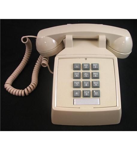 Cortelco 2500 Ivory Desk Phone w/ Volume Control - New Refurbished - Cortelco refurbished available on PCLiquidations