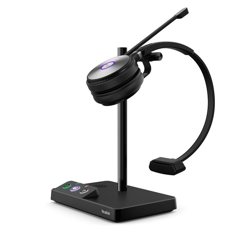 Yealink WH62 Microsoft Teams Wireless DECT Mono Headset w/ Base Refurbished - Yealink refurbished available on PCLiquidations