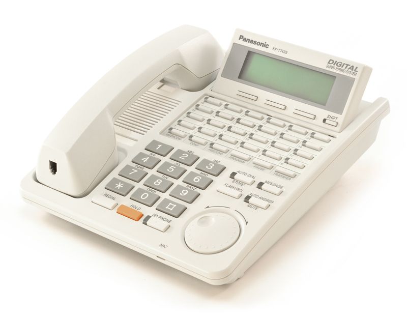 Panasonic Digital Super Hybrid KX-T7433 24-Button White Display Speakerphone - Grade A Refurbished - Panasonic refurbished available on PCLiquidations