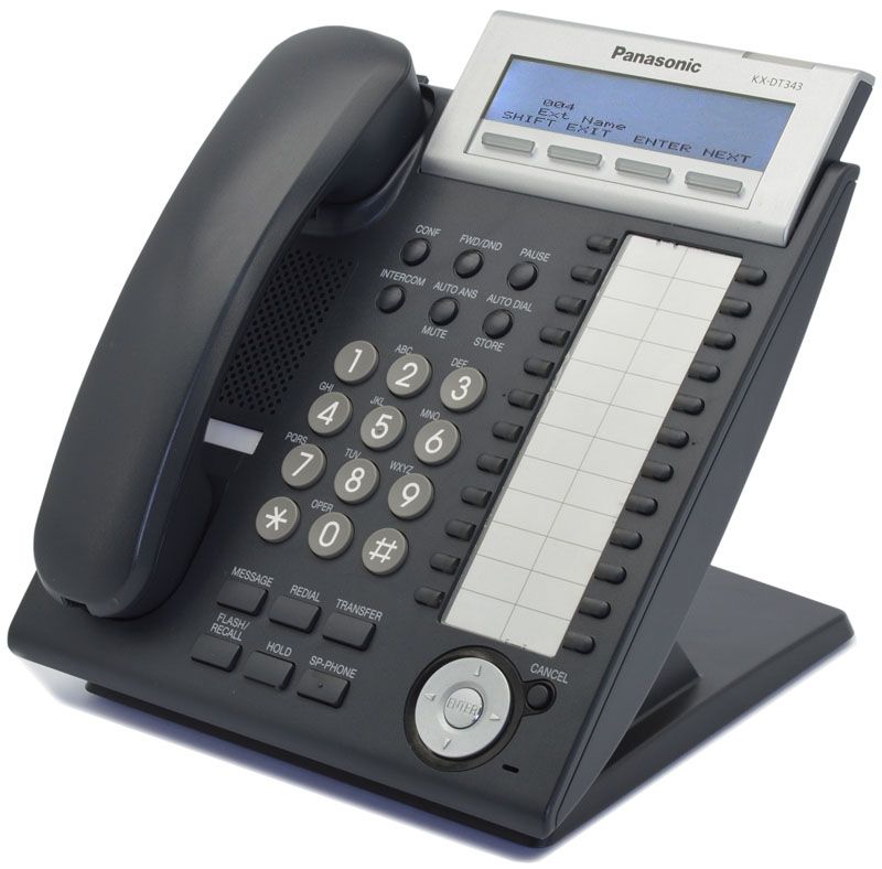 Panasonic KX-DT343-B Black Digital Display Phone - Grade A Refurbished - Panasonic refurbished available on PCLiquidations