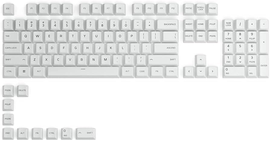 Glorious GPBT Dye Sublimated Keycaps - 114-Key Set - Arctic White - Refurbished Refurbished -  refurbished available on PCLiquidations