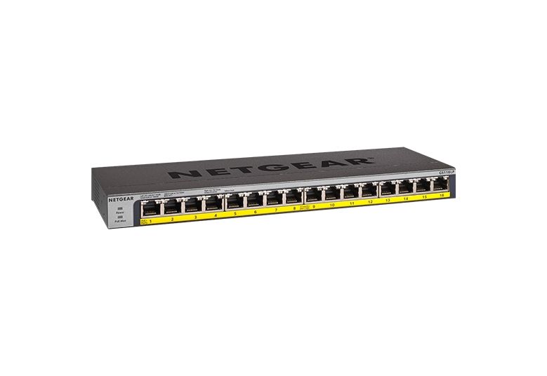 Netgear GS116PP 16-Port Gigabit PoE+ Unmanaged Switch Refurbished - Netgear refurbished available on PCLiquidations