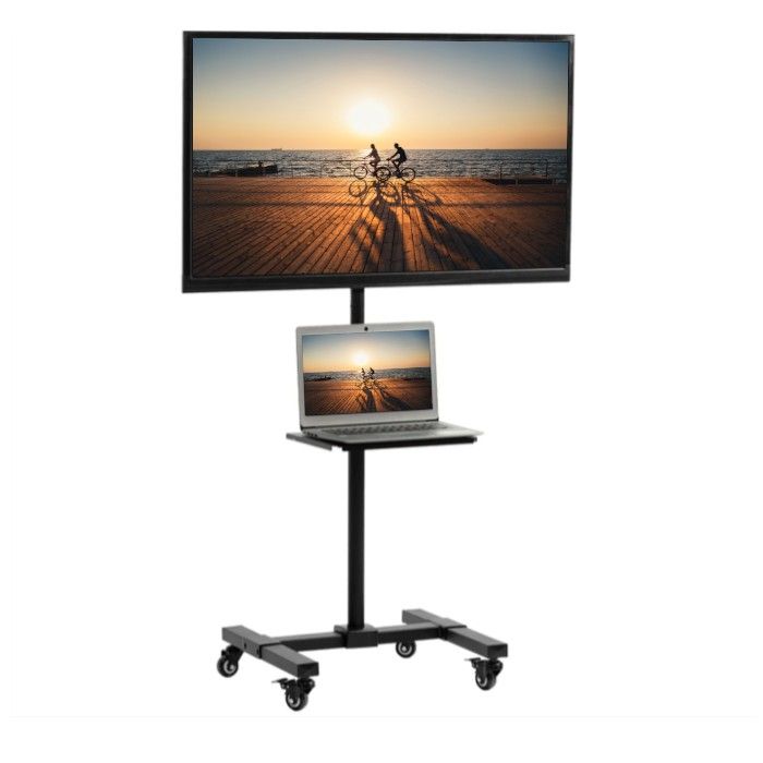 VIVO Black TV Cart for 13"" to 50"" Screens with Shelf Refurbished - undefined refurbished available on PCLiquidations