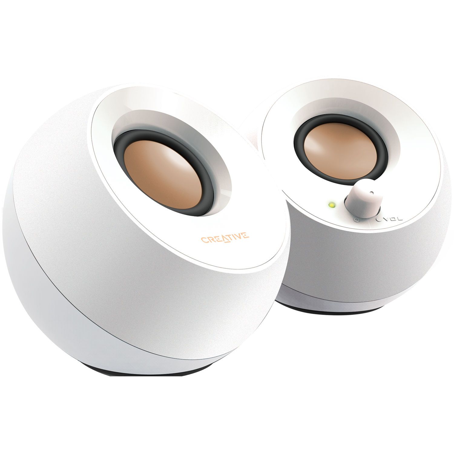 Creative Pebble USB 2.0 Desktop Speakers - White Refurbished - Creative refurbished available on PCLiquidations
