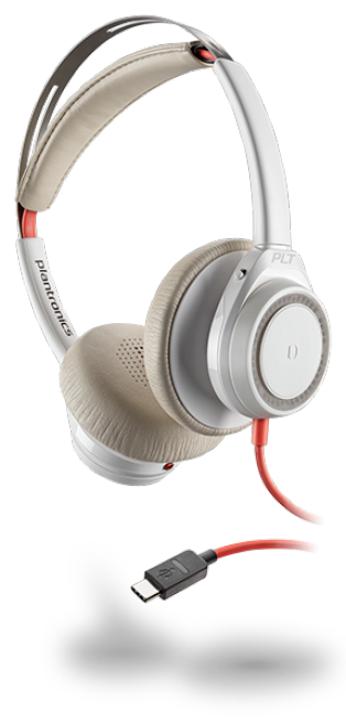 Plantronics Blackwire 7225 White USB-C Stereo Headset Refurbished - Plantronics refurbished available on PCLiquidations